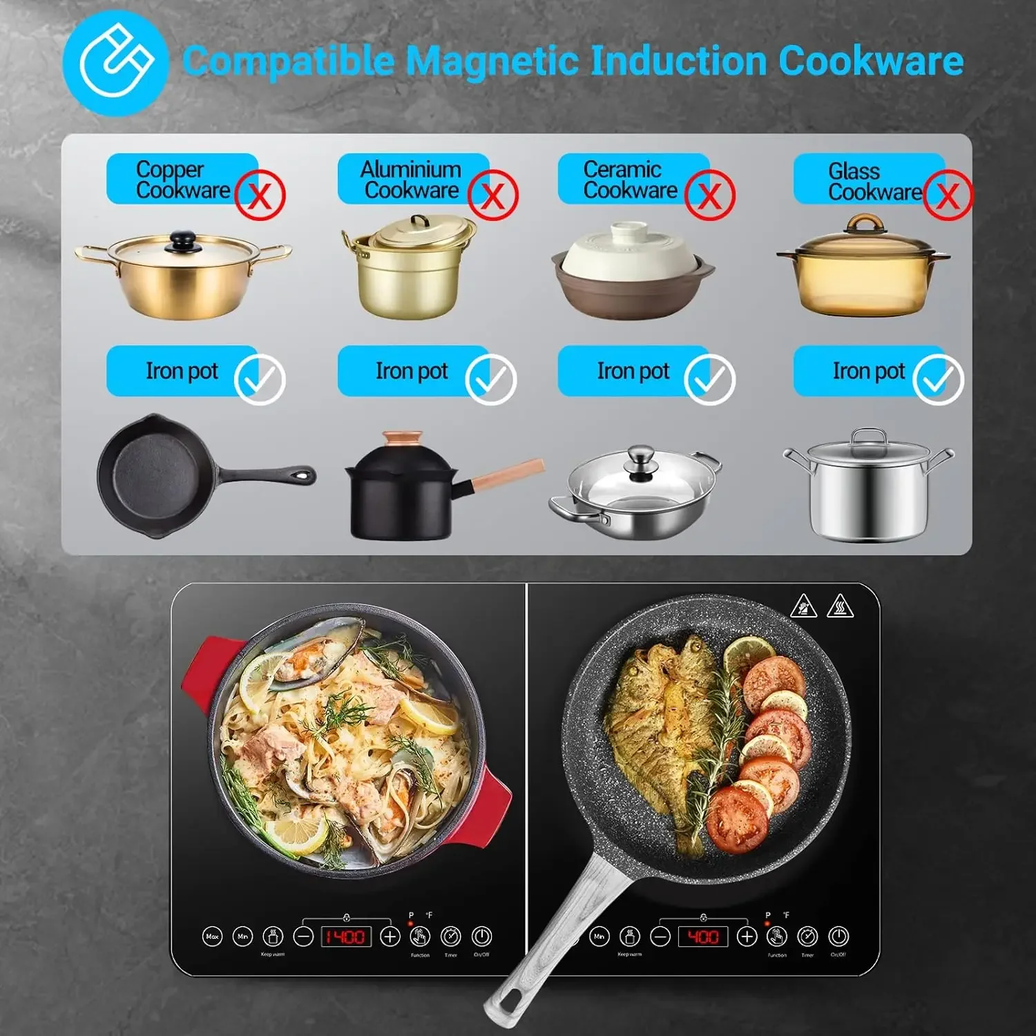 Aobosi Double Induction Cookto - Induction Cooktop Portable ulasan dan harga