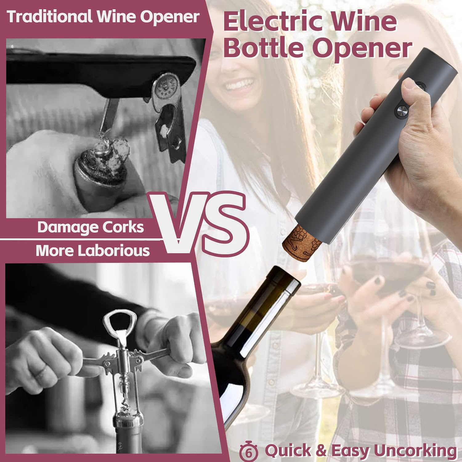 Electric Wine Opener, Black Co - Wine Opener Electric ulasan dan harga